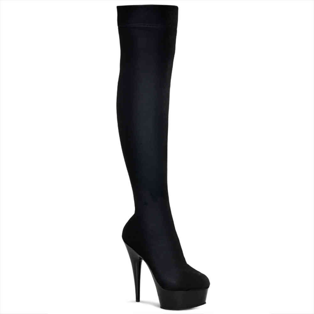 Pleaser - DELIGHT-3002 Plattformstiefel - Schwarz